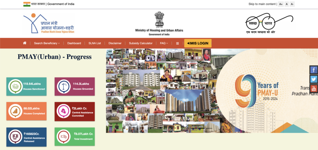 Pradhan Mantri Awas Yojana Website